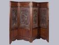 116 FOUR PANEL CARVED WOOD SCREEN