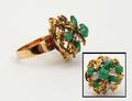 92 FOURTEEN KARAT GOLD EMERALD AND DIAMOND RING