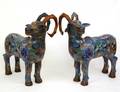 130 PAIR OF CLOISONNE ENAMEL GOATS