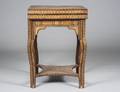 114 MOTHER OF PEARL AND WOOD INLAID ENVELOPE TABLE