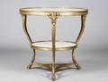 91 EMPIRE STYLE GILT BRONZE AND MARBLE GUERIDON