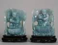 91 PAIR OF JADEITE FIGURES