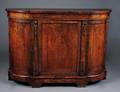 84 FINE VICTORIAN INLAID BURL AND WALNUT CREDENZA