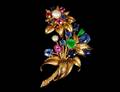 155 FOURTEEN KARAT GOLD FLORAL PIN
