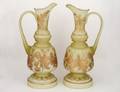 140 PAIR OF GILT DECORATED FROSTED GLASS LAMP BASES