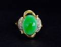 75 FOURTEEN KARAT GOLD JADEITE AND DIAMOND RING