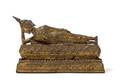 A Thai Gilt Bronze Figure of a Reclining Buddha