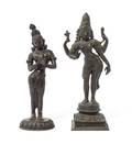 Two Indian Bronze Figures of Parvatis