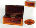120 REGENCY INLAID MAHOGANY TEA CADDY