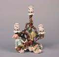 A Sitzendorf Three Light Porcelain Candelabrum