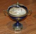 A Servers Style Gilt Metal Mounted Porcelain Covered Compote