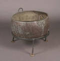 A Patinated Copper Cauldron