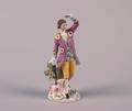 A Chelsea Style Porcelain Figure of a Dandy with Sheep