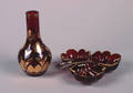 Two Bohemian Cranberry Flashed Glass Articles