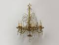 142 LOUIS XV STYLE GILT BRONZE AND GLASS SIX LIGHT CHA