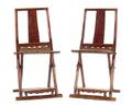 A Pair of Chinese Elm Folding Chairs