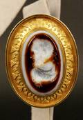 18k Intaglio Wax Seal Cameo Brooch