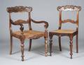 139 SET OF EIGHT PROVINCIAL STYLE FRUITWOOD DINING CHA
