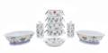 A Group of Five Famille Rose Porcelain Articles
