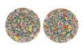 A Pair of Famille Rose Millefleurs Porcelain Dishes