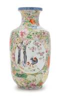 A Famille Rose Millefleurs Porcelain Vase