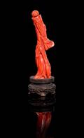 A Carved Red Coral Snuff Bottle