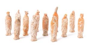 A Set of Twelve Painted Red Pottery Zodiac Figures