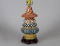 116 McKENZIE CHILDS MAJOLICA LIGHTHOUSE TABLE LAMP