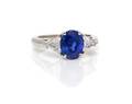 A Platinum Burmese Sapphire and Diamond Ring