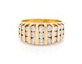 A 14 Karat Yellow Gold and Diamond Ring
