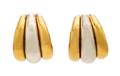 A Pair of 18 Karat Two Tone Gold Earclips Roberto Coin