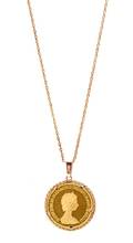 A Yellow Gold and Canadian Queens Silver Jubilee Coin Pendant