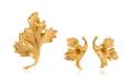 An 18 Karat Yellow Gold Leaf Motif Demi Parure