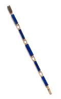 A Rose Gold and Lapis Lazuli Bracelet
