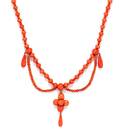 A Victorian Coral Bead Swag Necklace