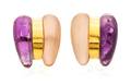 A Pair of 18 Karat Yellow Gold Amethyst and Rock Crystal Earclips Winc Creations