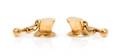 A Pair of 14 Karat Yellow Gold Top Hat and Cane Cufflinks