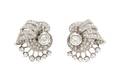 A Pair of Platinum and Diamond Earclips