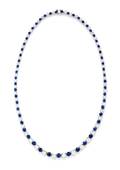 A Platinum Sapphire and Diamond Necklace Oscar Heyman Brothers Circa 1959