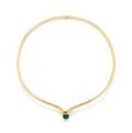 An 18 Karat Yellow Gold and Chalcedony Neck Wire Van Cleef  Arpels