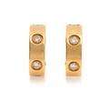 A Pair of 18 Karat Yellow Gold and Diamond LOVE Earclips Cartier
