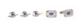 A Platinum White Gold Star Sapphire and Diamond Dress Set