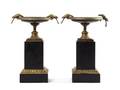 A Pair of Empire Style Gilt Bronze and Slate Mounted Tazze