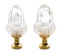 A Pair of Brass and Cut Glass Finials