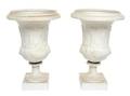 A Pair of Sevres Bisque Porcelain Urns