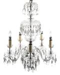 A Cut Glass FiveLight Chandelier