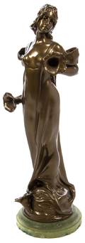 An Art Nouveau Cast Metal Figure