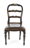 A Continental Black Painted Side Chair