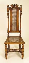 Turned Chestnut Wood Side Chair