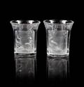 Two Lalique Molded and Frosted Glass Cordials